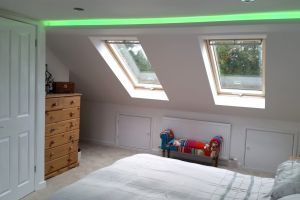 Inside a converted roofline loft conversion Inside a converted  roofline loft conversion