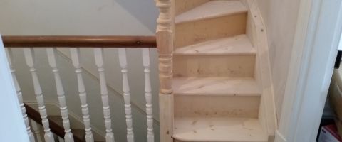 The staircase is fitted The staircase is fitted