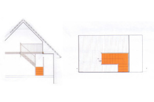 Quarter staircase for a loft conversion