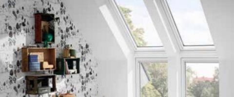 Centre pivot Velux window in a loft conversion